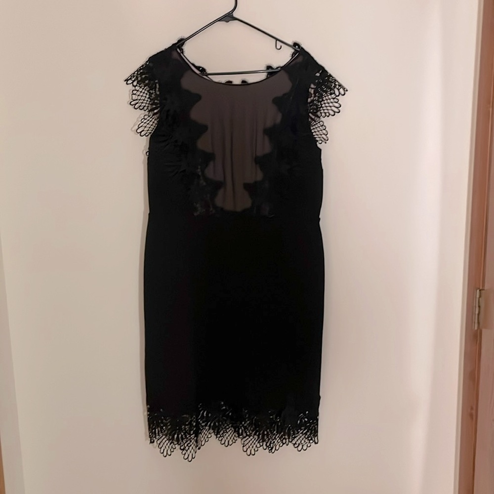 Illusion front LBD, is a stunner, beautiful detail at sleeve and hem-great buy!